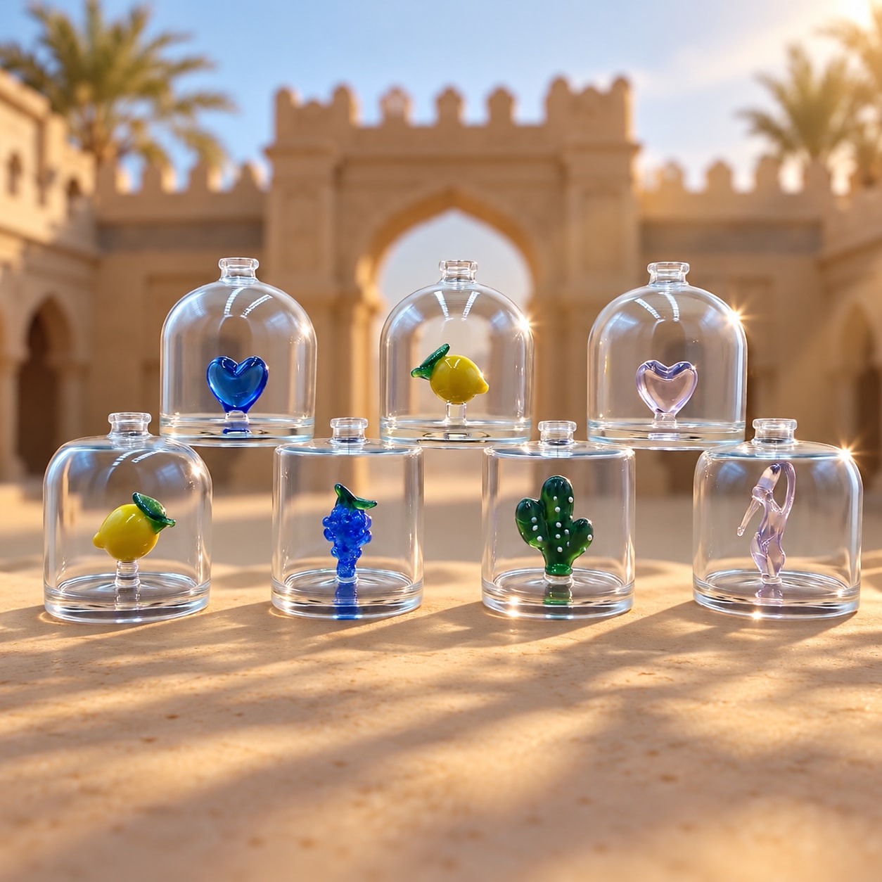 Dome motif perfume bottles
