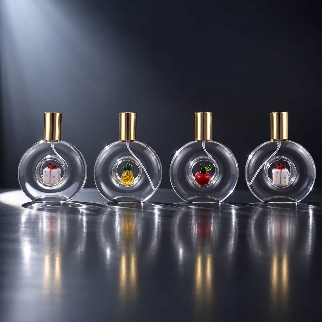 Round spray perfume bottles